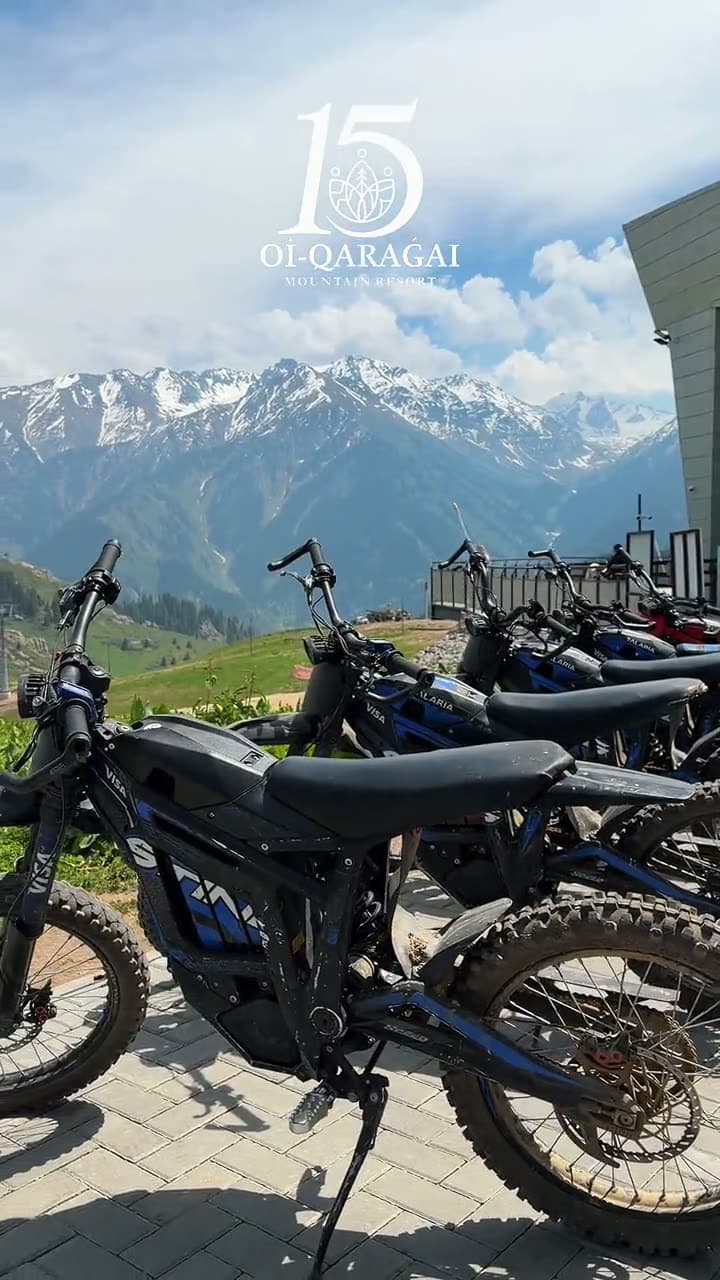 Посадочная eBike Oi-Qaragai на фоне гор